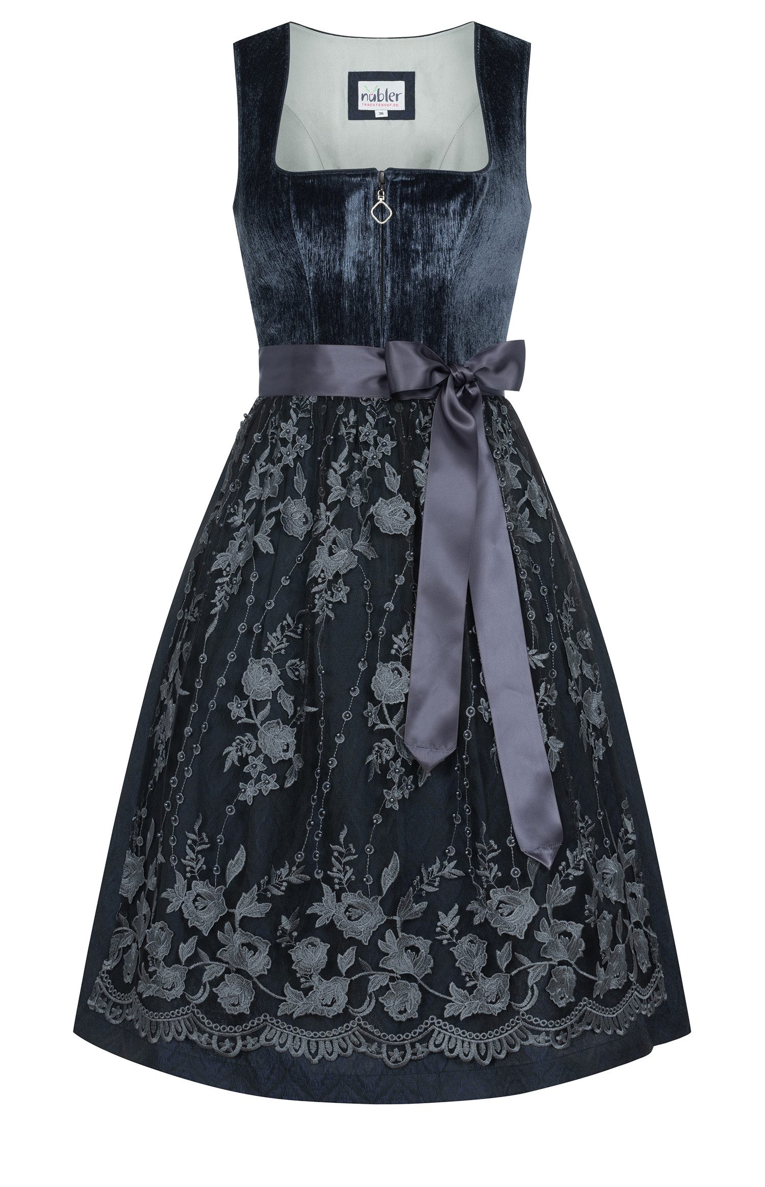Nübler Trachtenkleid Midi Dirndl Korinna in Eisblau von Nübler - Rocklänge 60 cm