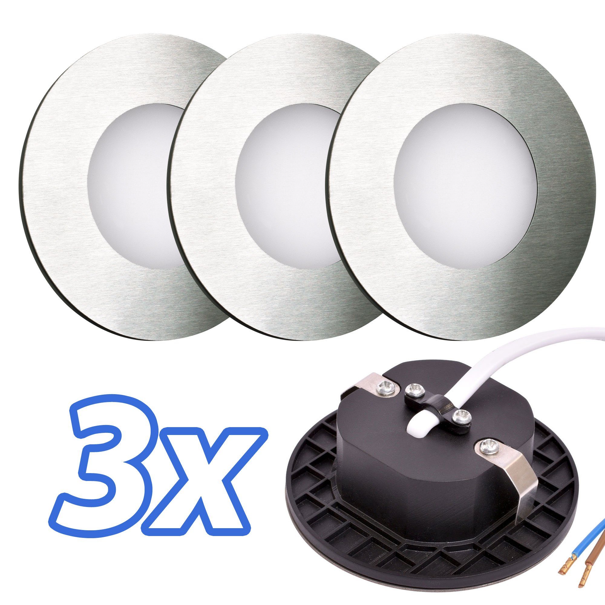 Maxkomfort LED Wandstrahler 6103, LED fest integriert, Warmweiß, 3000K, LED, Einbauleuchte, Wandeinbauleuchte, Wandleuchte, Treppenbeleuchtung, Stufenlicht, Einbauspots, Strahler, Lampe, Wandbeleuchtung, Nachtlicht, Stufenbeleuchtung