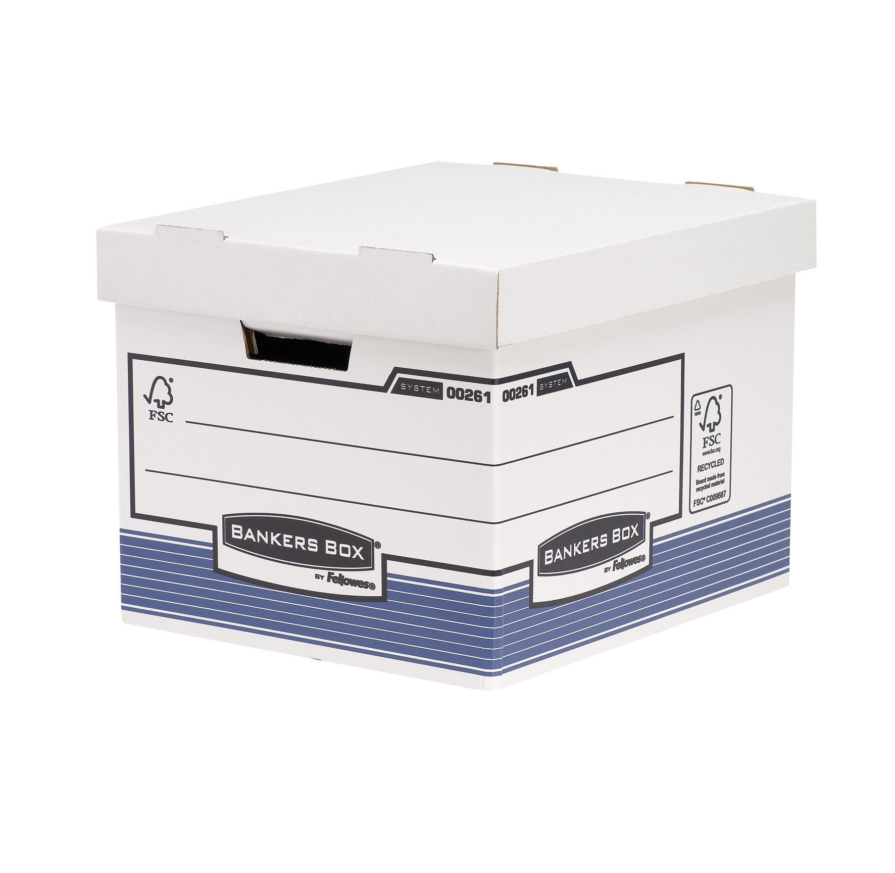 FELLOWES Archivcontainer Fellowes® 00261 Archivbox Bankers Box® Standard blau/weiß - 10 Stück