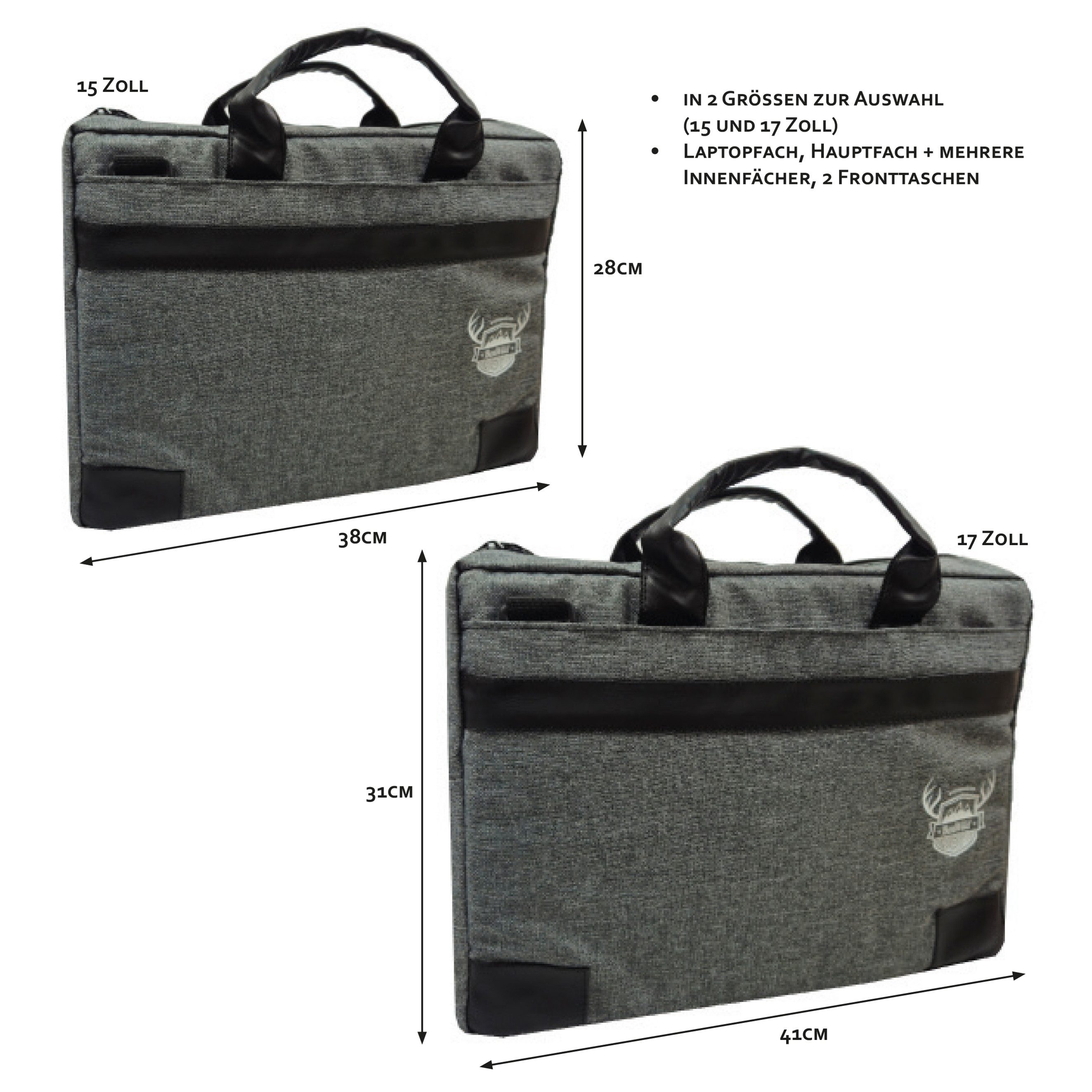 BambiniWelt by Rafael K. Laptoptasche Laptoptasche Umhängetasche Aktentasche Schultergurt 15/17 Zoll, strapazierfähiger und wasserabweisender Stoff, gepolstert