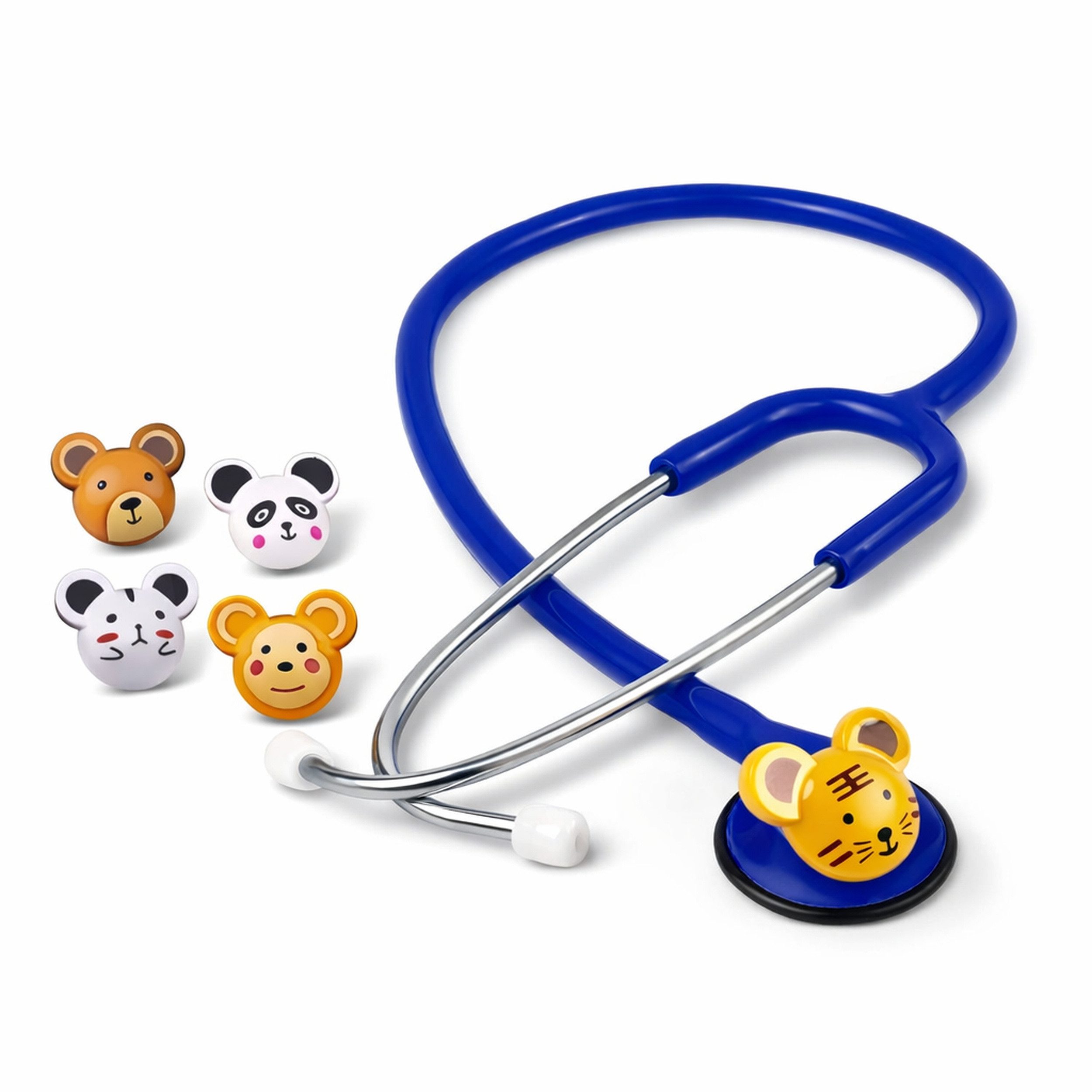 pulox Stethoskop CSC-10 Kinder Stethoskop mit 5 Tier-Pins in Königsblau