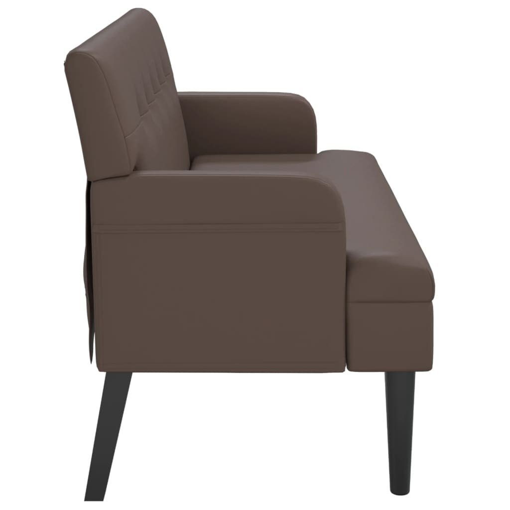 vidaXL Sitzbank Sitzbank | 112x65,5x75 mit Braun Kunstleder Rückenlehne Braun cm Braun