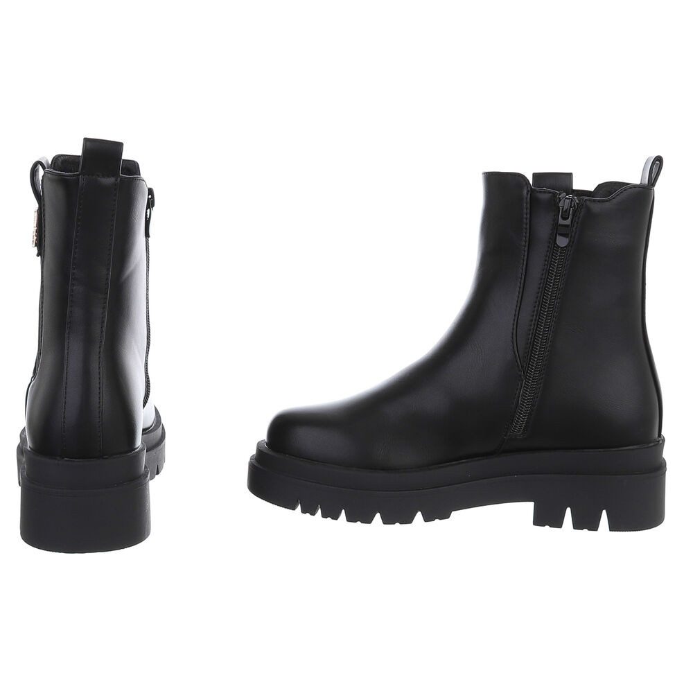 Ital-Design Elegante Chelsea Boots mit komfortabler Sohle für Damen Plateaustiefelette (90598534) Blockabsatz Stiefeletten in Schwarz – Bild 5 von 5