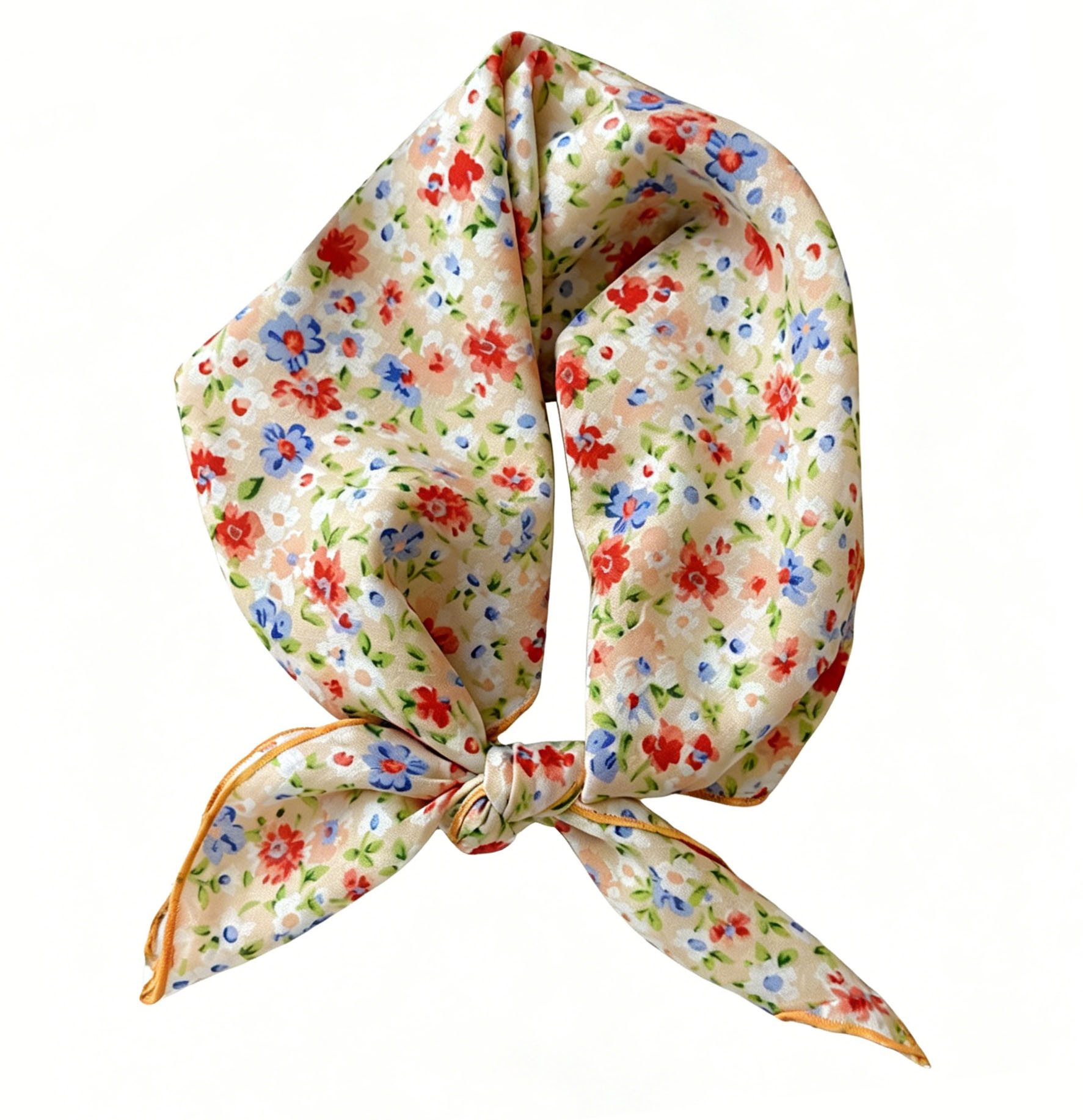 Zaewry Seidentuch Modisches Baumwoll-Leinen-Seidentuch, Vintage-Dekoratives Seidentuch, verwendbar als Kopftuch, Haarband, Halstuch oder Taschenaccessoire