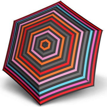 Knirps® Taschenregenschirm Mini-Schirm Travel klein leicht kompakt - stripes, der zuverlässige Begleiter, der in jede Tasche passt