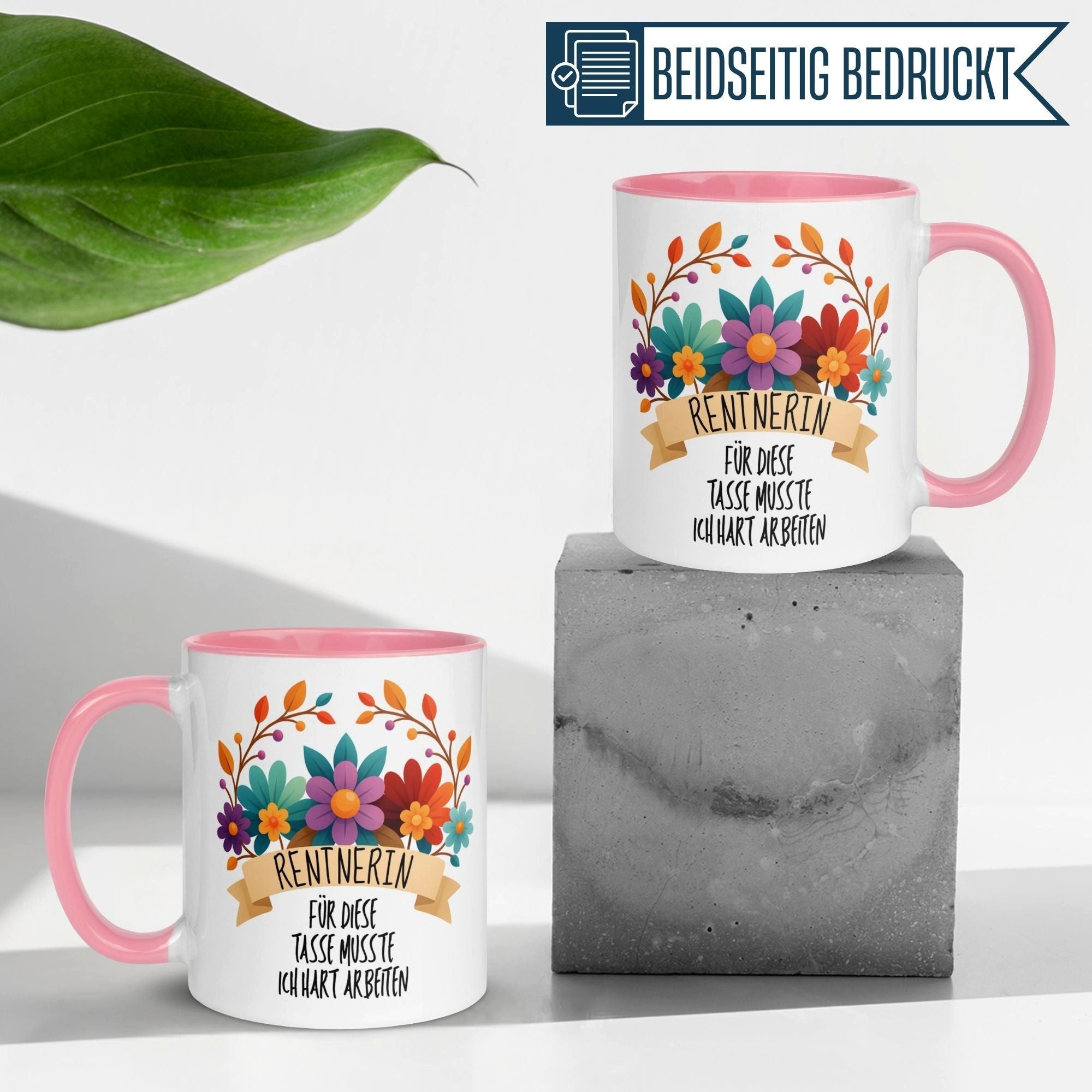 Momentals Tasse Rente Frau – „Für diese Tasse musste ich hart arbeiten“ – Rentnerin, Gratis Versand · Links-&Rechtshänder · Spülmaschinenfest