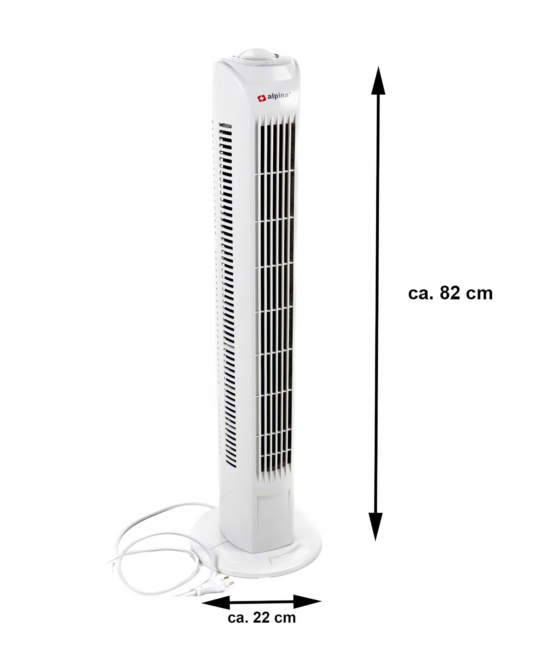 Alpina Turmventilator Ventilator mit Schwenkfunktion, Säulenventilator, günstig online kaufen