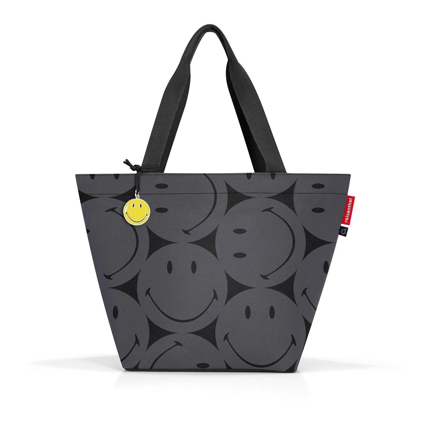 REISENTHEL® Tragetasche SHOPPER M SMILEY GREY, 15 Liter, Grau, Polyester, Wasserabweisend