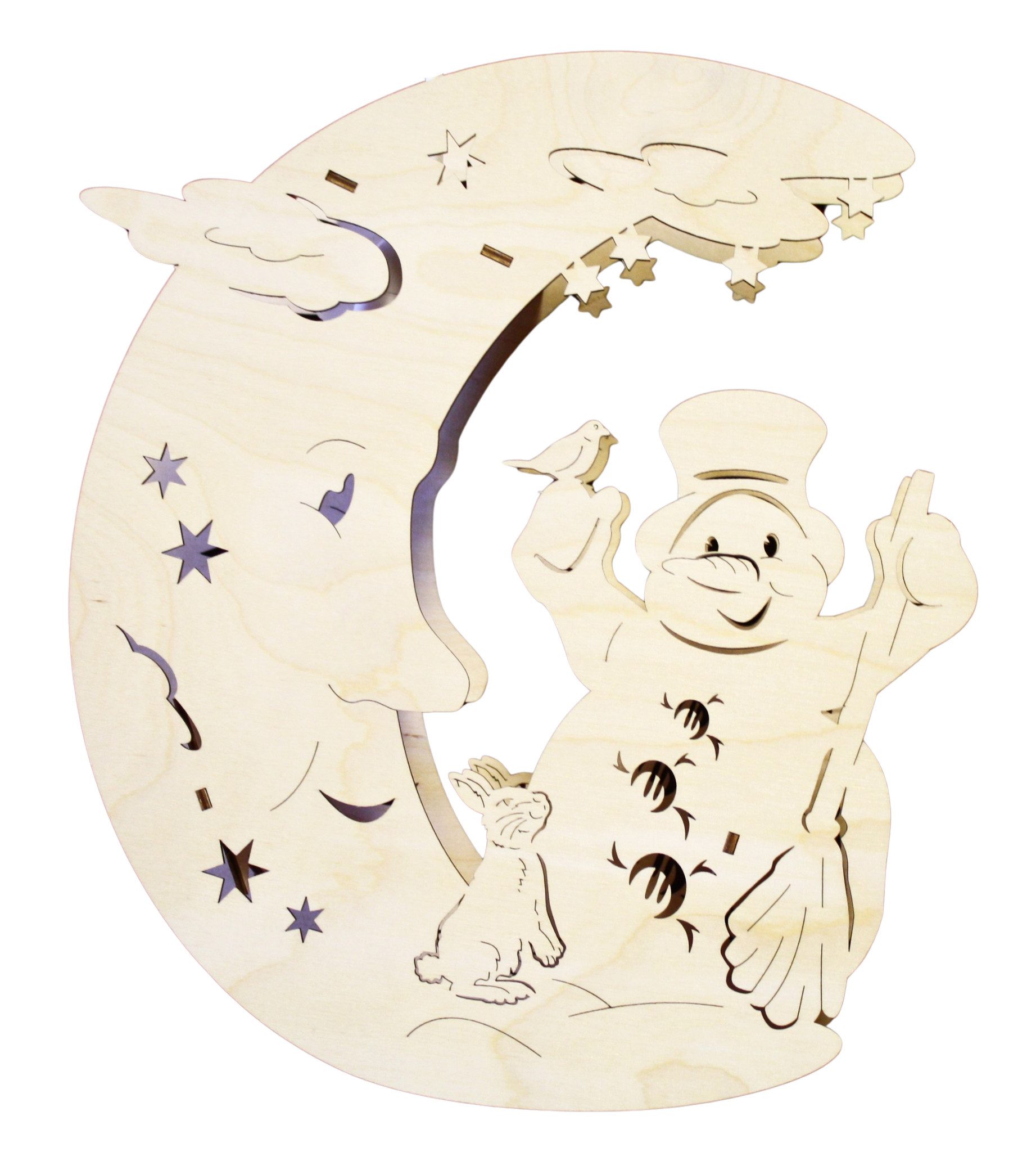 DeColibri Beleuchtetes Fensterbild Fensterbild Weihnachten "Mond und Schnee günstig online kaufen