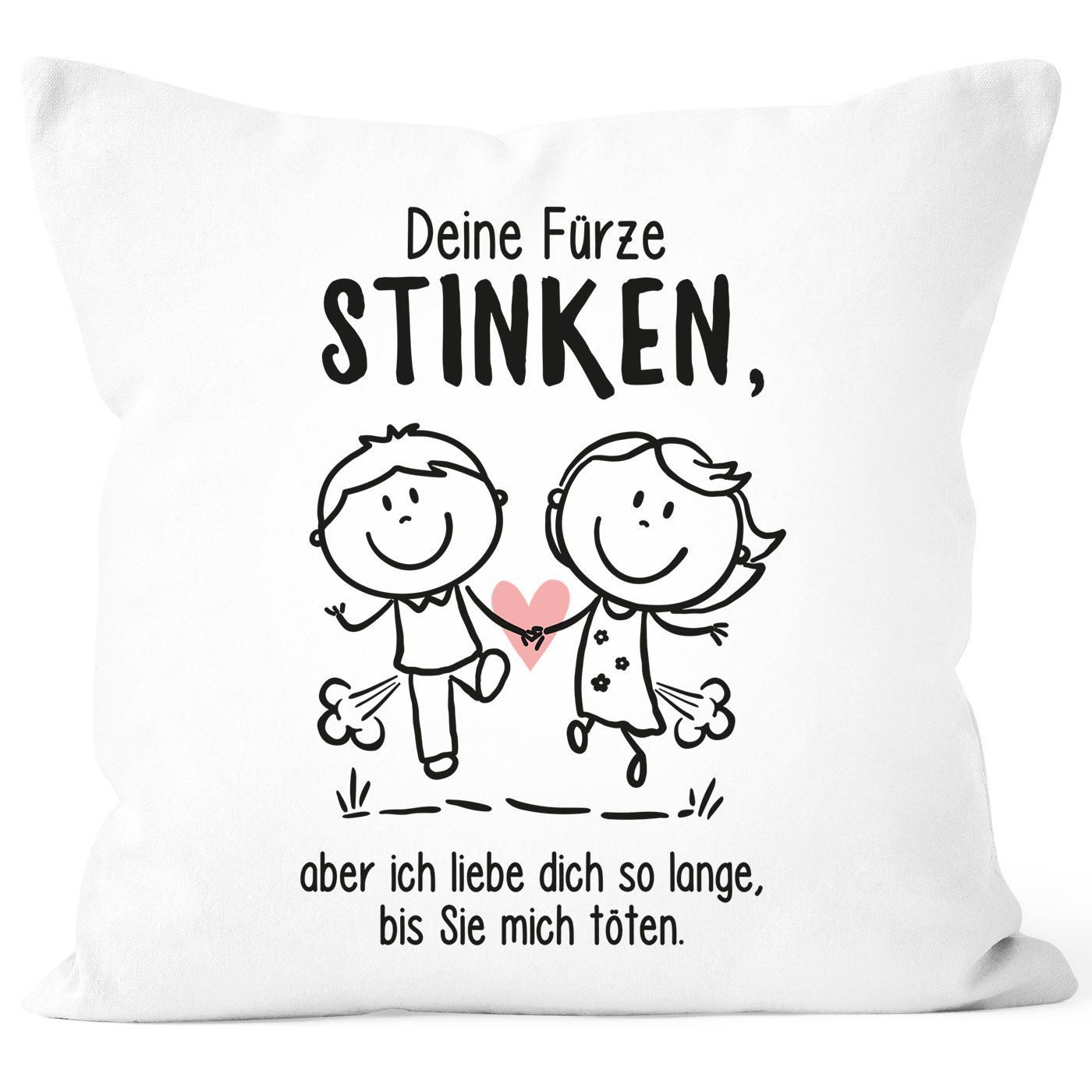 MoonWorks Dekokissen Kissen-Bezug Deine Fürze stinken aber ich liebe dich Geschenk Freund
