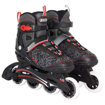 Best Sporting Inlineskates Inline-Skates für Teenager + Erwachsene, verstellbar, ABEC 7 Carbon, schwarz/weiß/rot