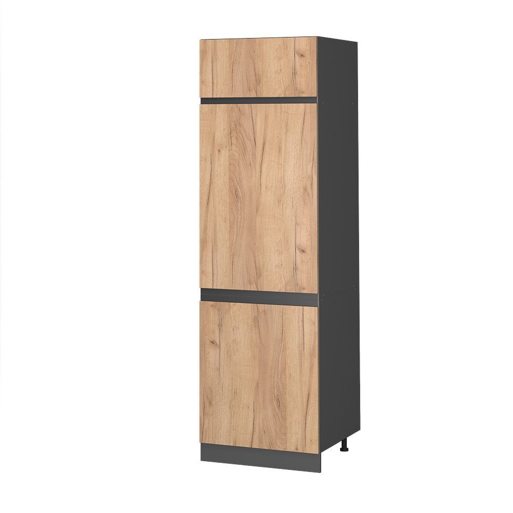 Vicco Kühlumbauschrank R-Line, Goldkraft Eiche/Anthrazit, 60 günstig online kaufen