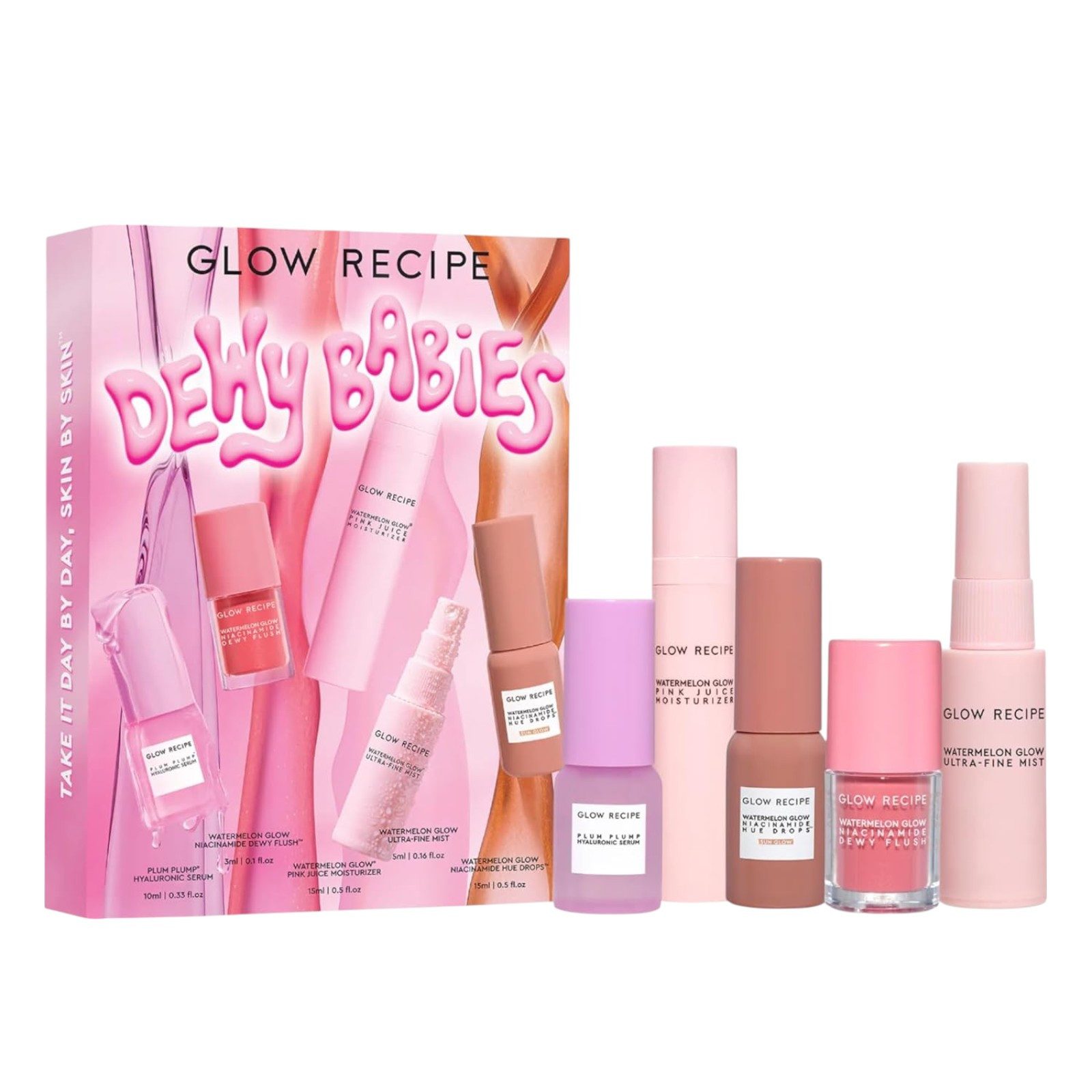 GLOW RECIPE Gesichtspflege-Set Dewy Babies - Bestseller-Set 15ml + 10ml + 4ml + 5ml + 15ml, 5-tlg.