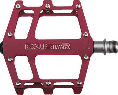 Exustar Plattformpedale »EXUSTAR Fahrrad Pedale Plattformpedal MTB/BMX CNC Alu-Käfig Cro-MO-Achse Industriekugellager 358g/Paar Rot«