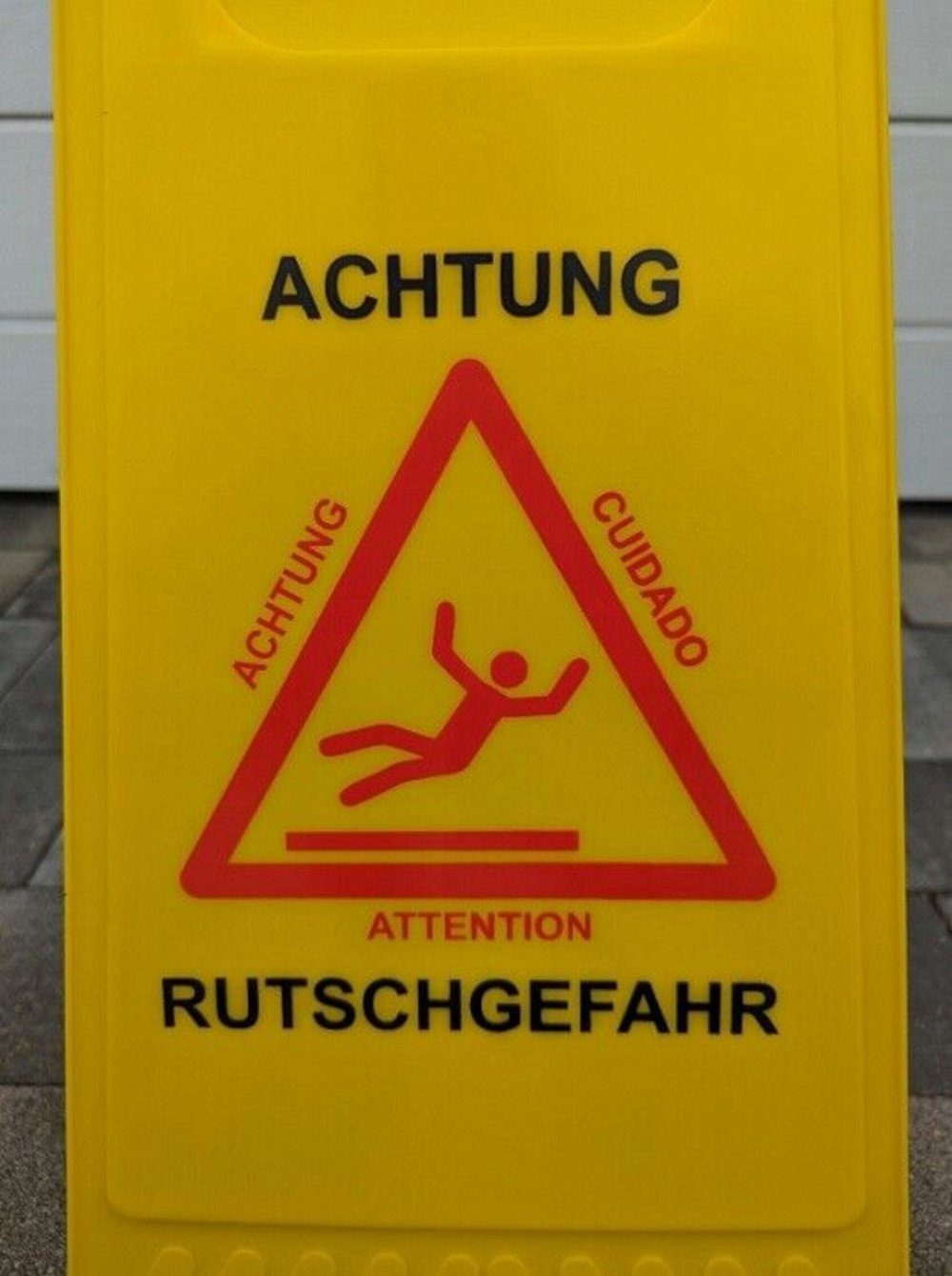Thumbnail - BruKa Hinweisschild 2 Stück Warnschild ACHTUNG RUTSCHGEFAHR klappbar Schild Warnaufsteller, (2 St)