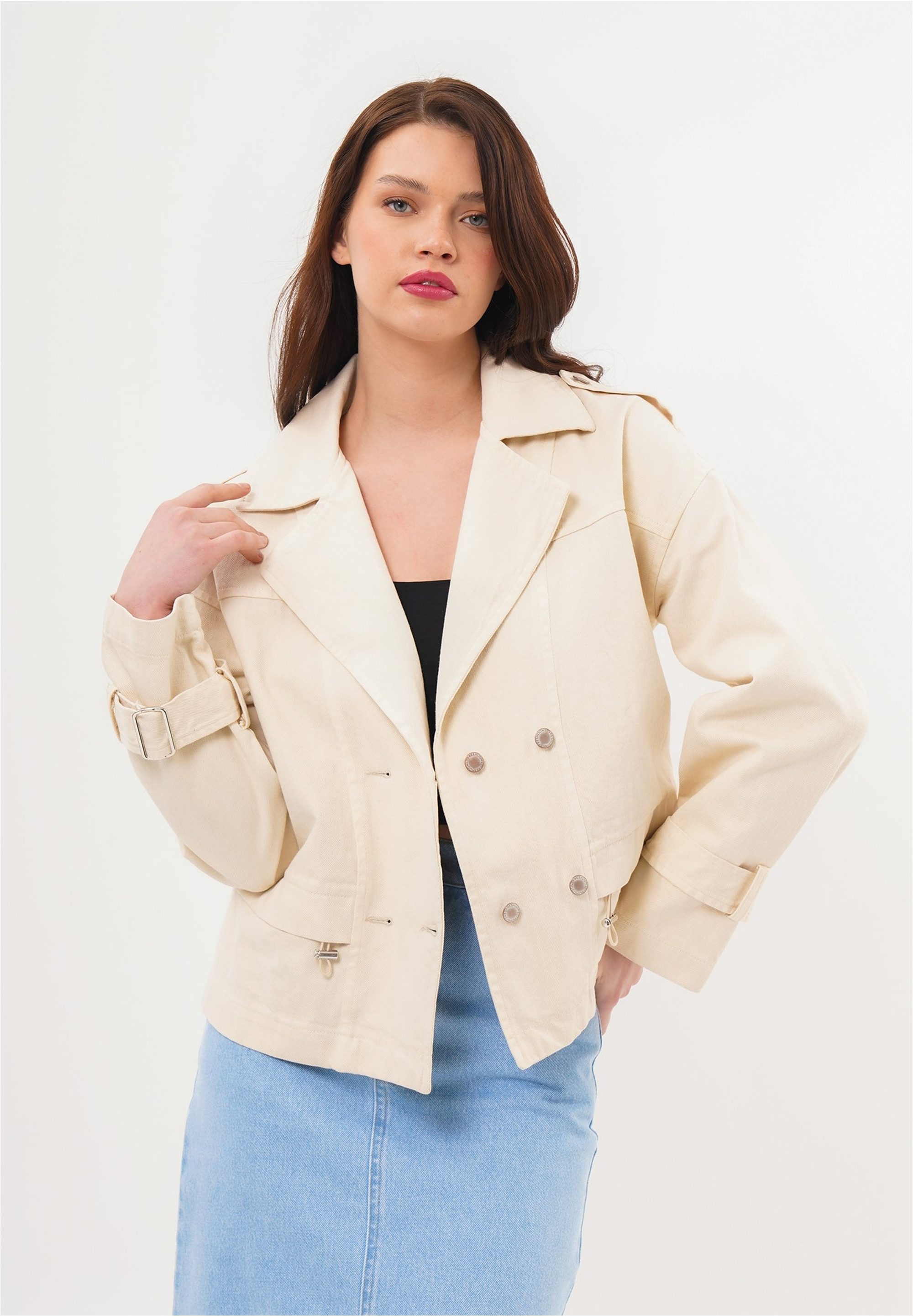 freshlions Trenchcoat "Helena", (1 tlg.), mit stylischem Reverskragen günstig online kaufen