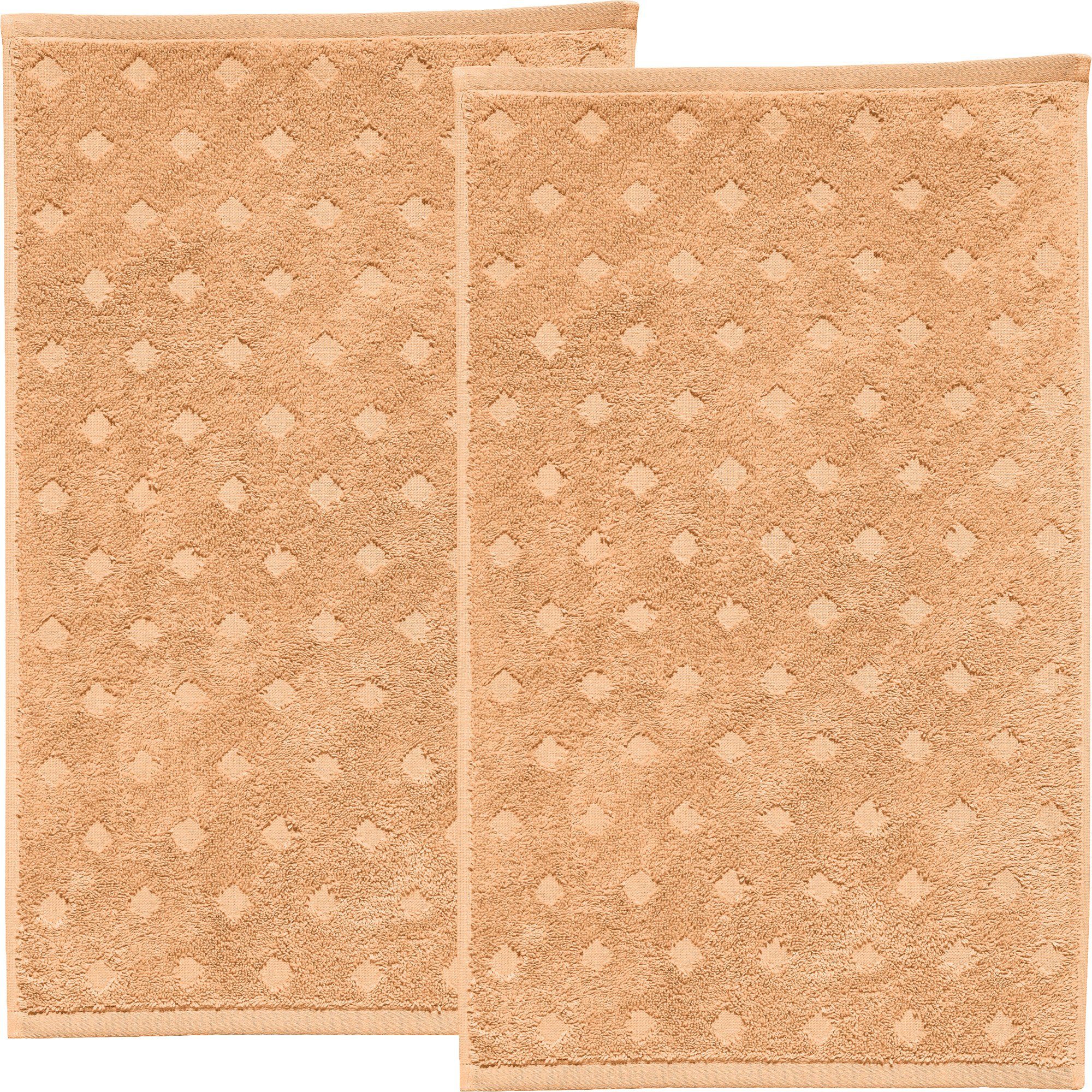 Erwin Müller Gästehandtuch Gästetuch "Baden-Baden" 2er-Pack, Frottier, Walk-Frottier Uni