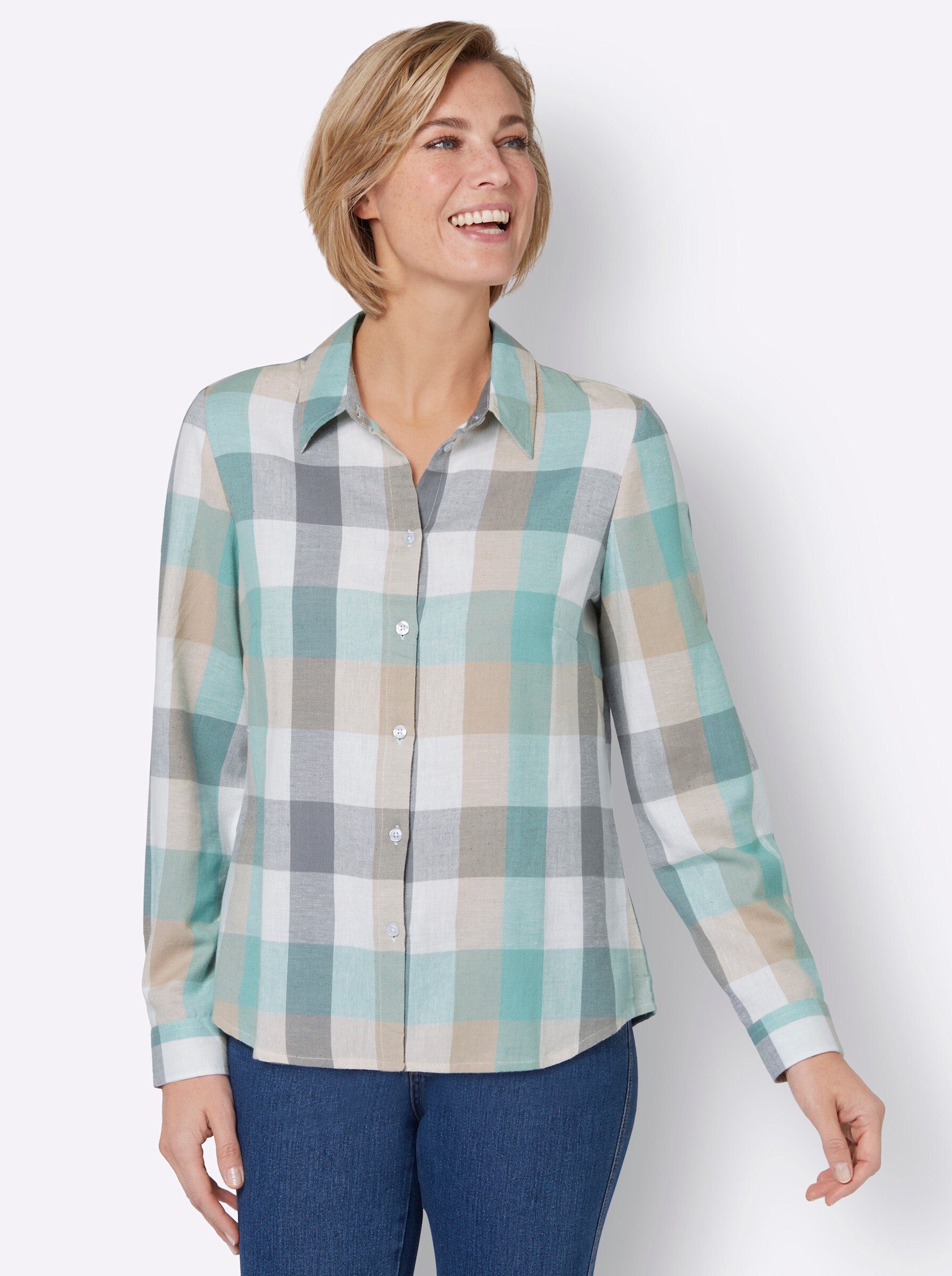 Sieh an! Klassische Bluse Karobluse .