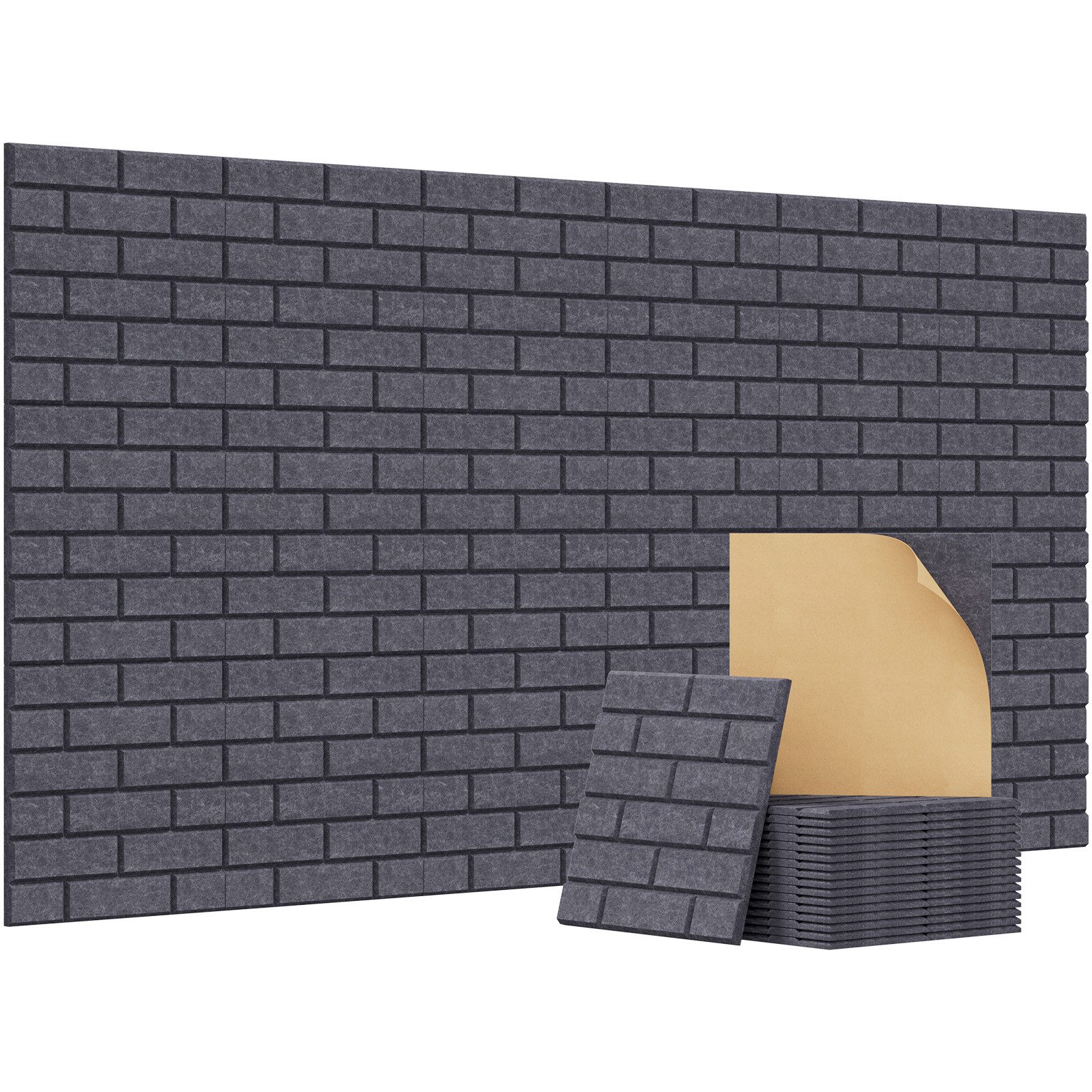 TONOR Akustikplatte Akustikpaneele selbstklebend, Schalldämmung Schallschutzplatten