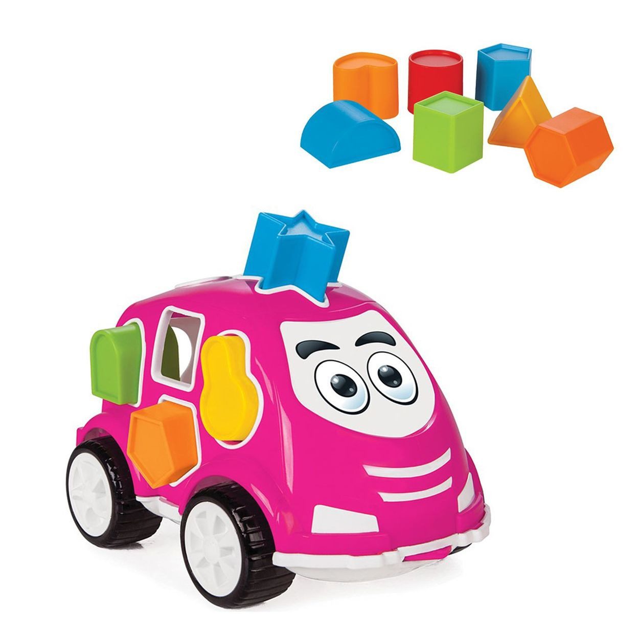 Pilsan Spielcenter Steckspiel Auto 03187, verschiedene Formen und Farben, Fahrzeugform, ab 1 Jahr, Steckbox