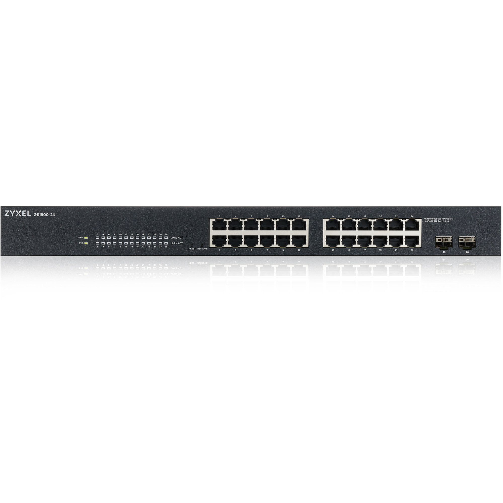Zyxel Zyxel GS1900-24 V2, Switch, (lüfterlos) Netzwerk-Switch