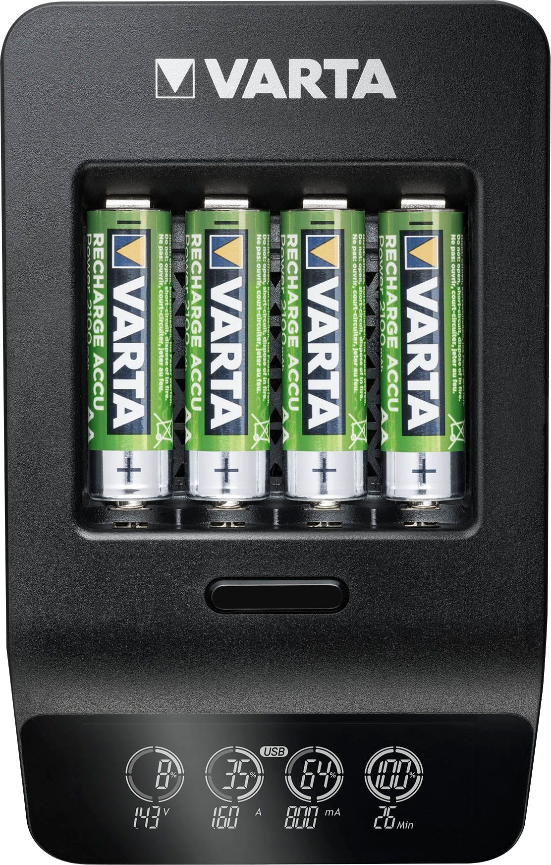 VARTA VARTA LCD Smart und AA/AAA-Akkus für Charger+ Powerstation Micro 4 USB-Geräte