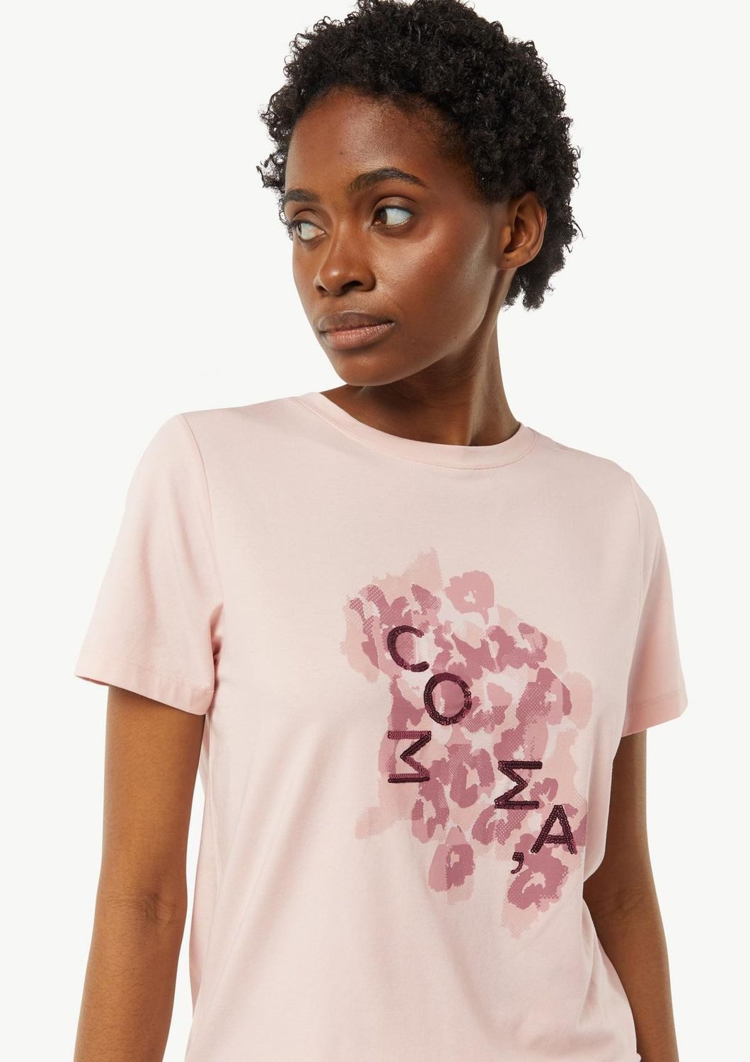comma Kurzarmshirt T-Shirt mit Artwork Artwork günstig online kaufen