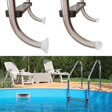 Oskar Poolleiter Einbauleiter 3 Stufen Schwimmbadleiter V2A Edelstahl Pool Einstieg (Packung)