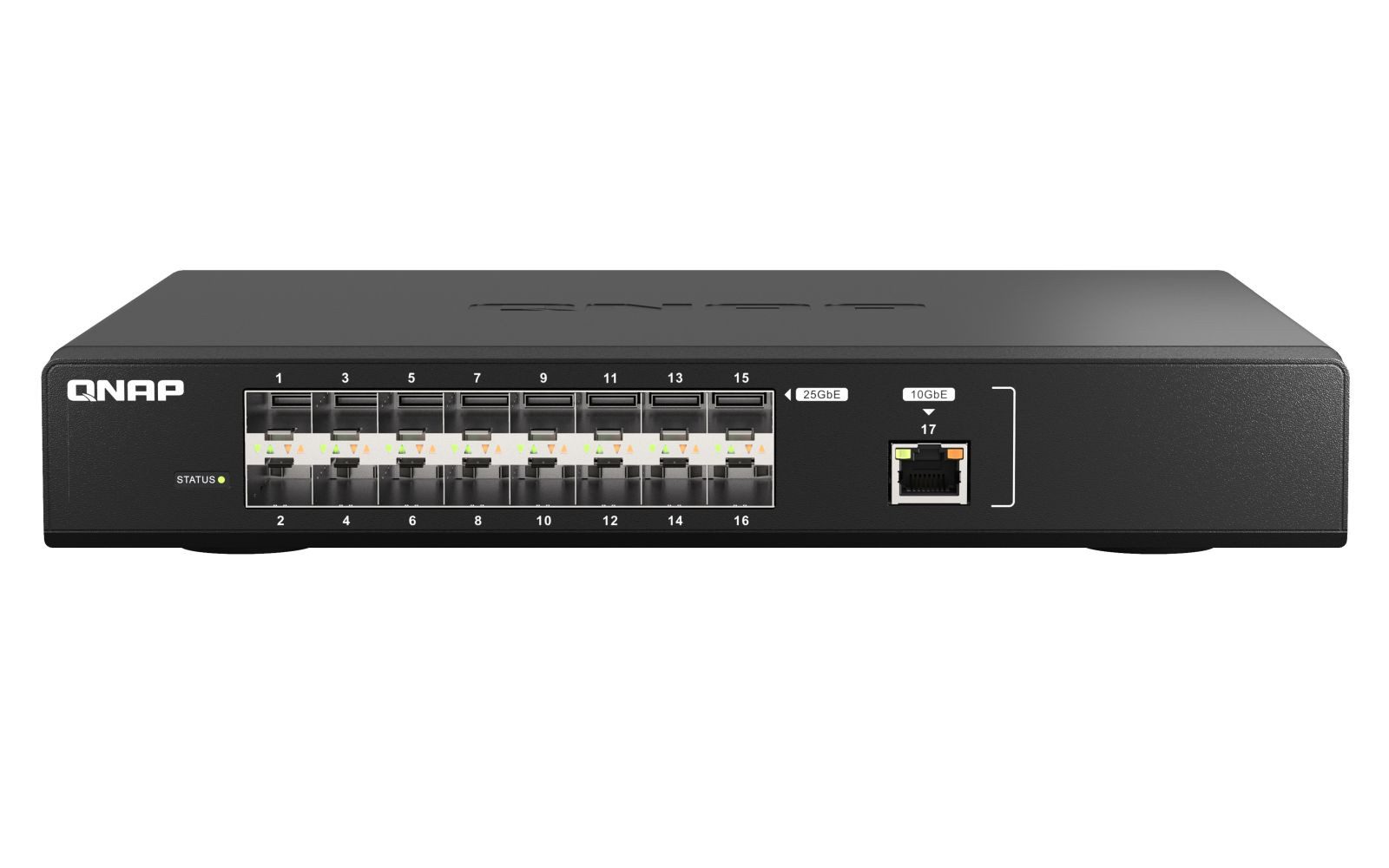 QNAP QSW-M5216-1T - Switch - managed - 16 x 25 Gigabit SFP28 + 1 x 10 Gigab Netzwerk-Switch