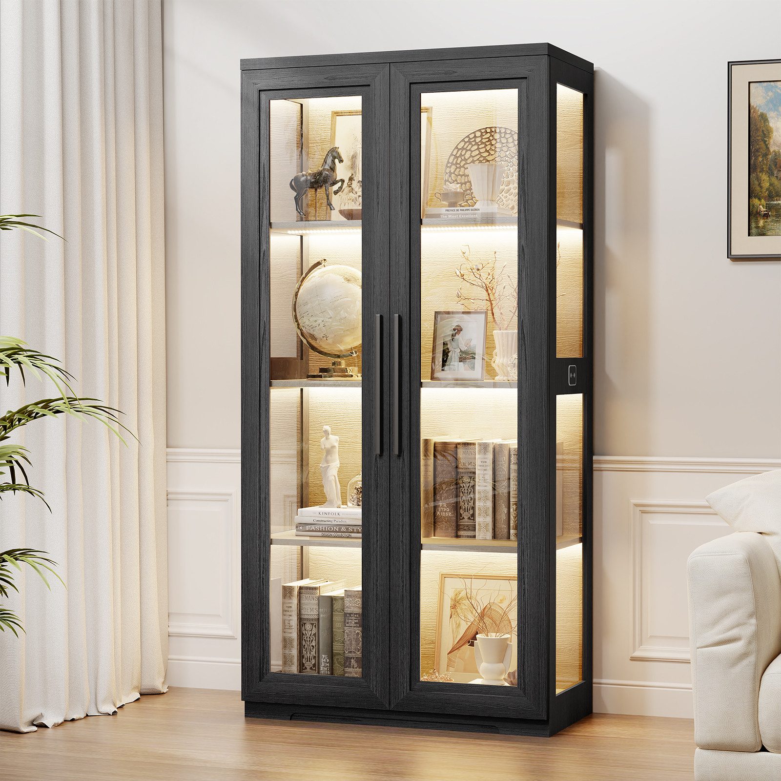 BROTTAR Glasvitrine Glasscheibenschrank, Curio -Schrank mit zwei Glastüren günstig online kaufen