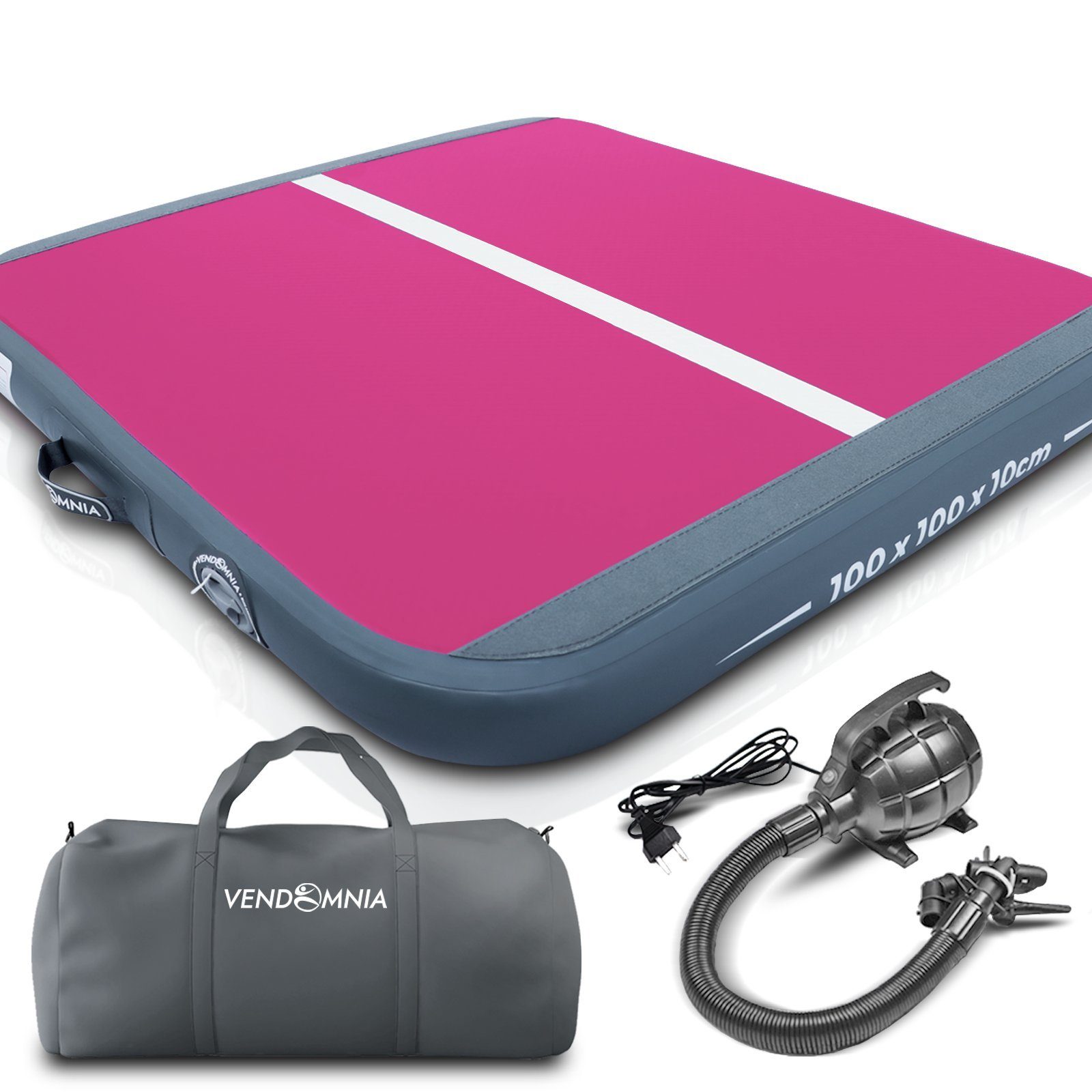 VENDOMNIA Gymnastikmatte AIRTRACK - Fitness Sport 1/2/3/4/5/6/7/8m Farbwahl (elektrische Luftpumpe aufblasbar PVC Dicke:10/20cm), Tumbling Tracking Gymnastik Yoga Air Track Matte