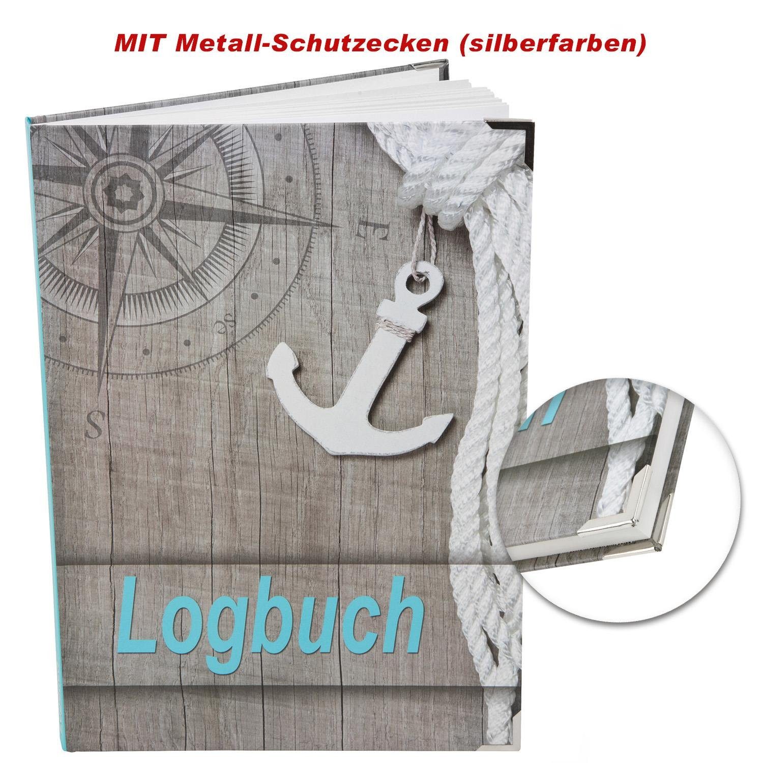 Logbuch-Verlag Tagebuch Logbuch DINA4 Metallecken mit Hardcover