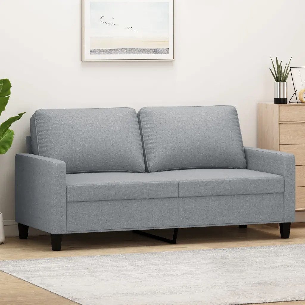 Sofa 2-Sitzer-Sofa Hellgrau 140 cm Stoff