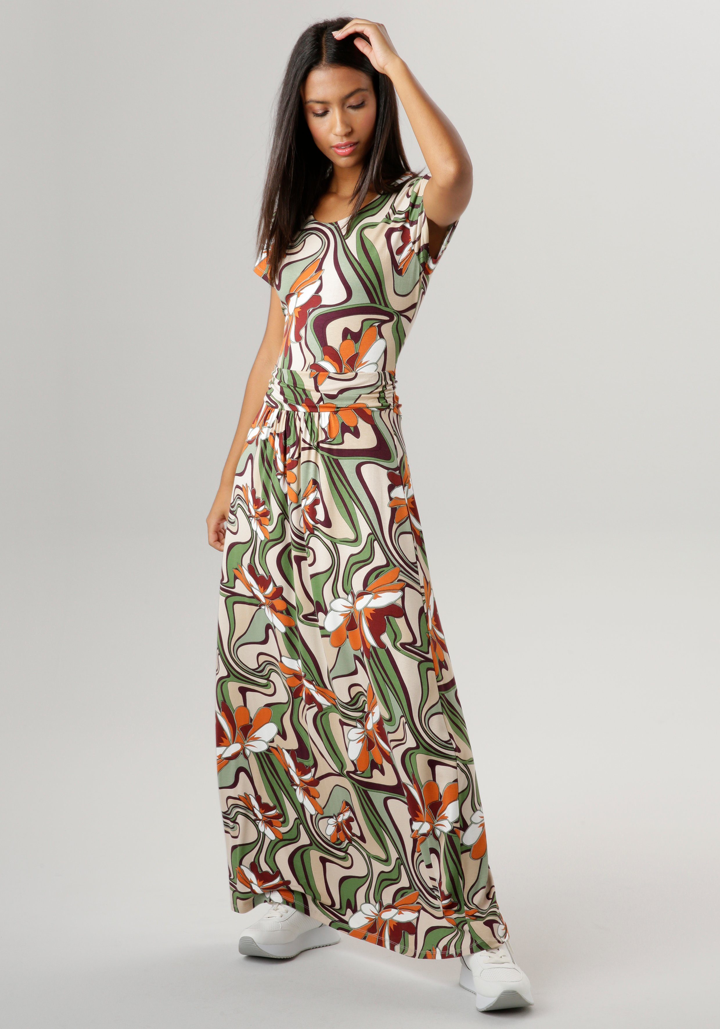 Aniston SELECTED Maxikleid mit Falten im günstig online kaufen