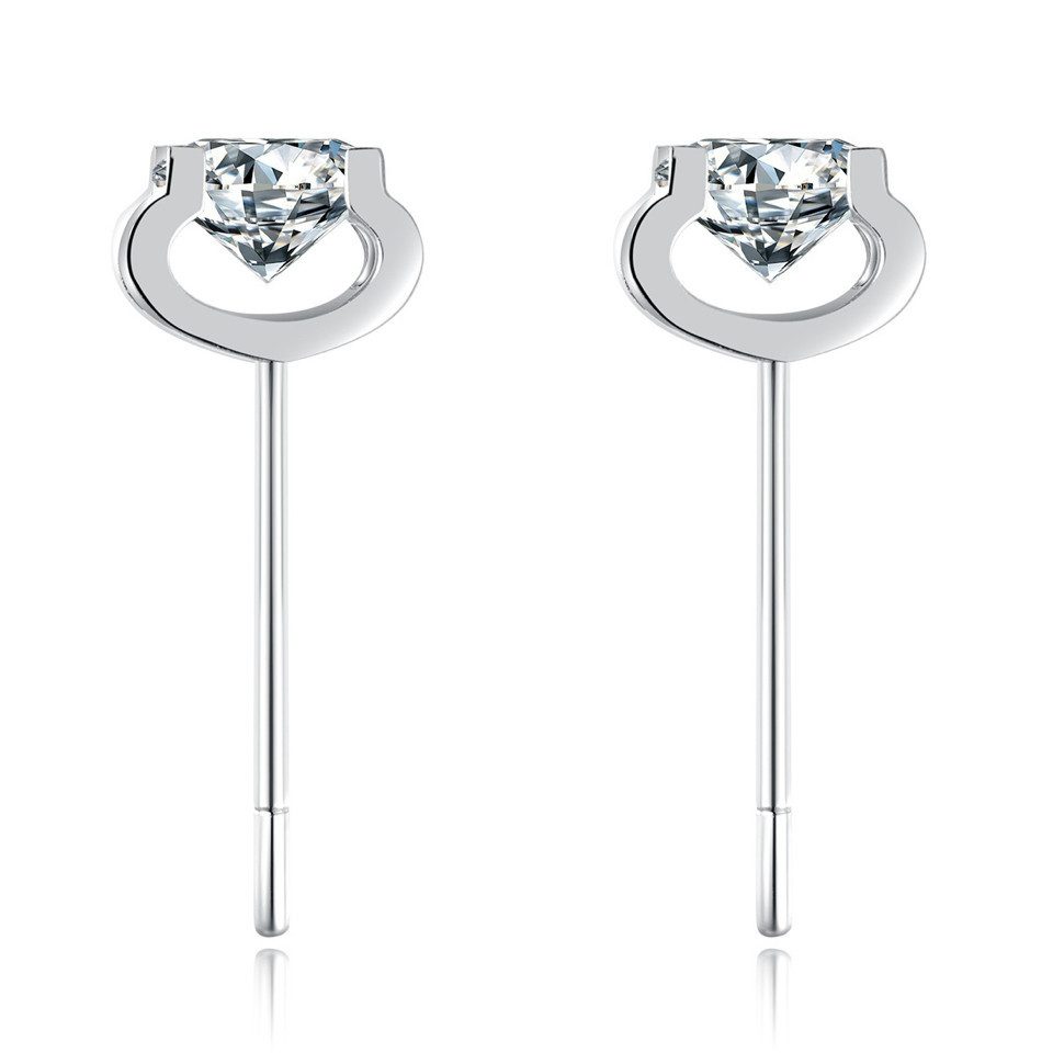 Sternvoll Paar Ohrstecker Moderne Ohrstecker mit 0,21 ct Diamanten 18K Gold, IGI, Solitär-Design, 18K Massivgold, Offene Fassung, Labor-Diamanten