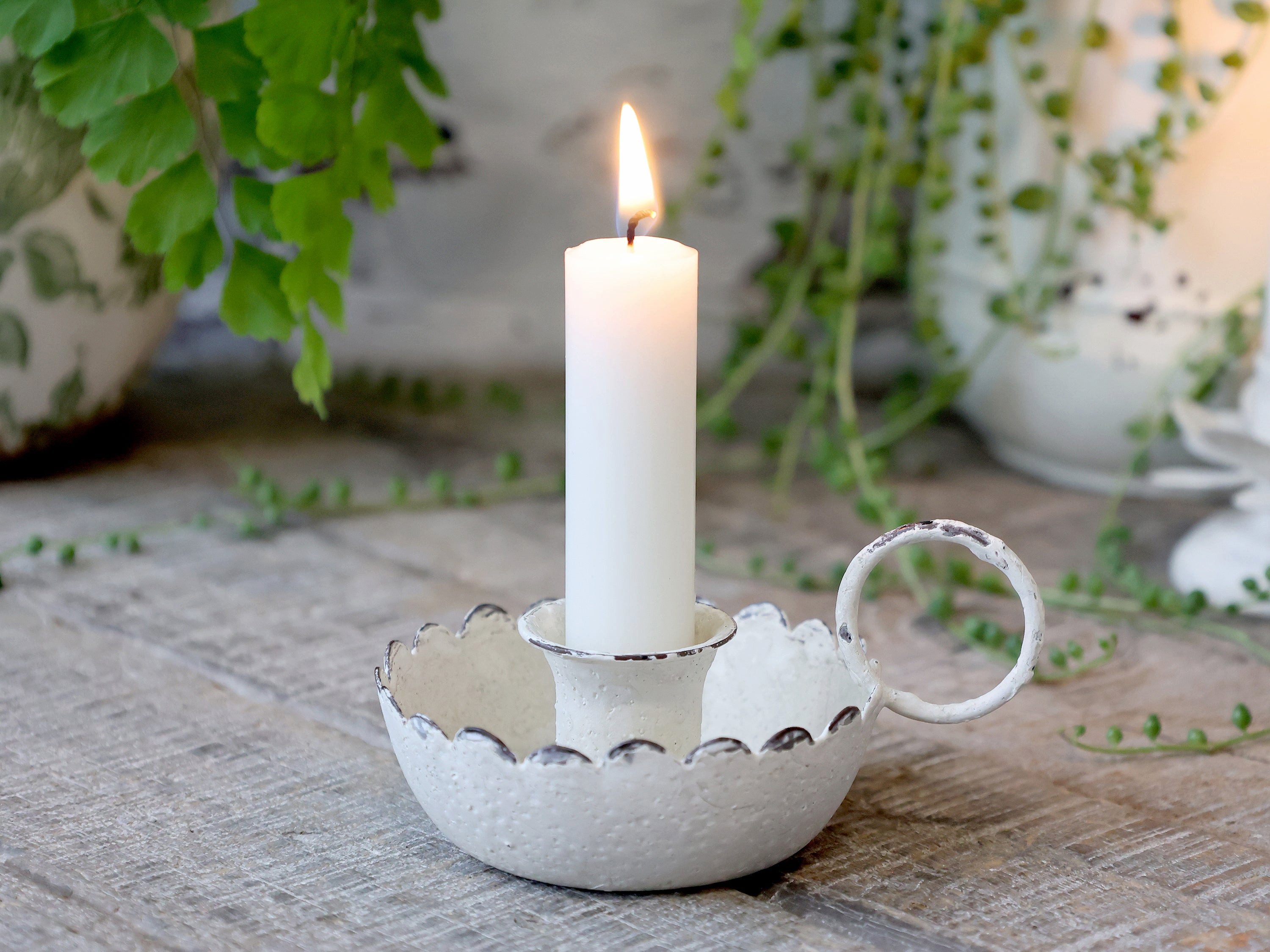 Chic Antique Kerzenständer Kammerleuchter für Mini Stabkerzen – Chic Antique, Antique Creme
