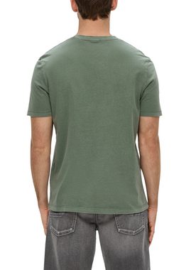s.Oliver Kurzarmshirt T-Shirt mit Garment Dye und Henley-Ausschnitt Garment Dye