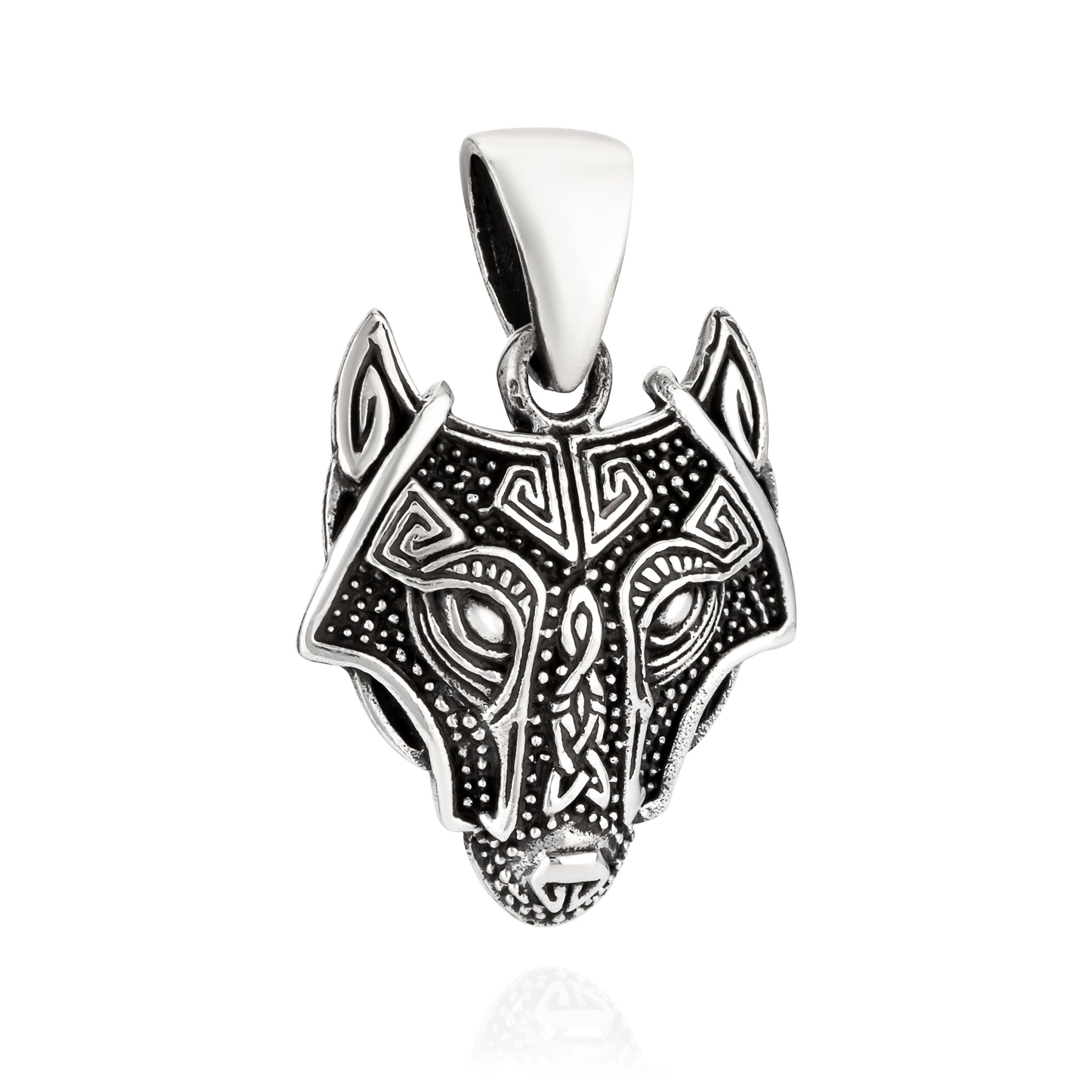 NKlaus Kettenanhänger Kettenanhänger Fenris Wolf 925 Silber 20x15mm Silb