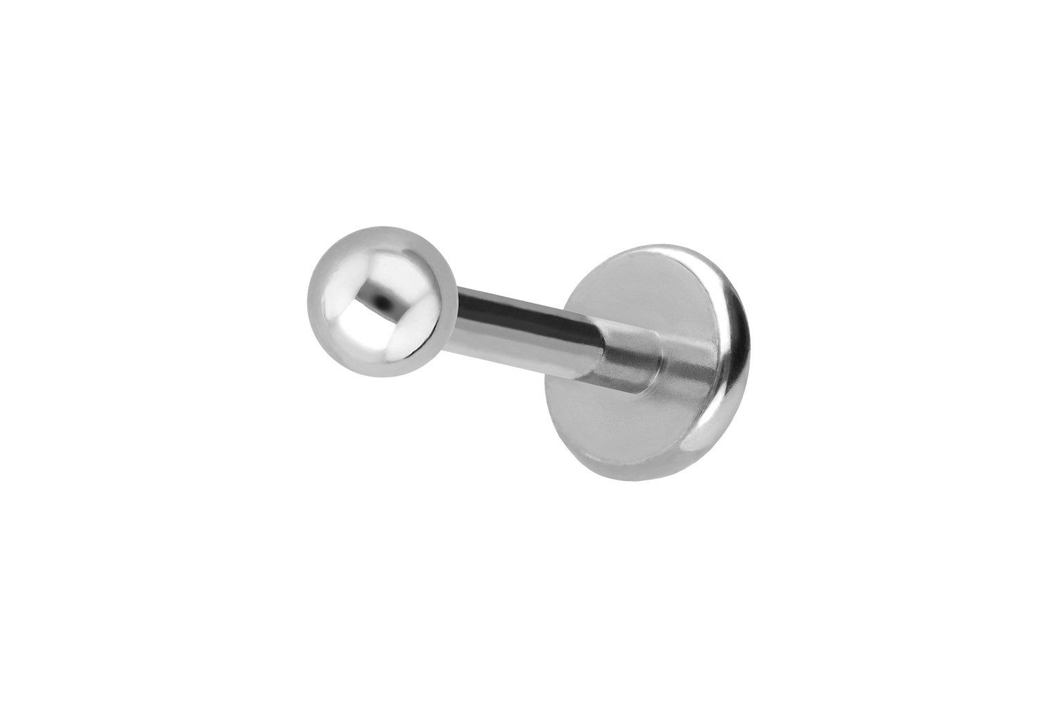 PIERCINGLINE Piercing-Set Titan Labret mit Innengewinde + 925er Silber Aufsatz KUGEL (Labrets, 1-tlg)