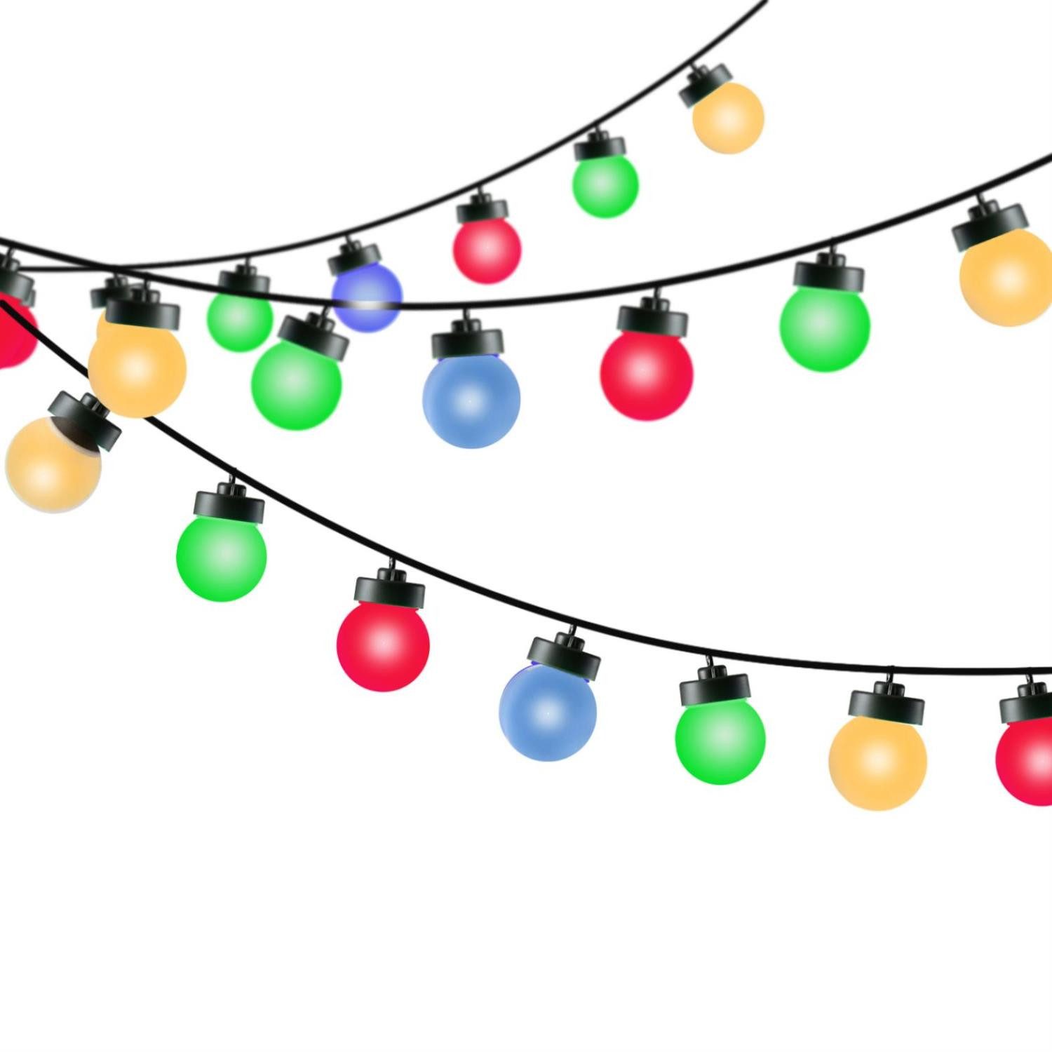 MARELIDA LED-Lichterkette 20 bunte Kugeln Party Girlande Circus Garten Balkon Innen Außen 9,5m, 20-flammig