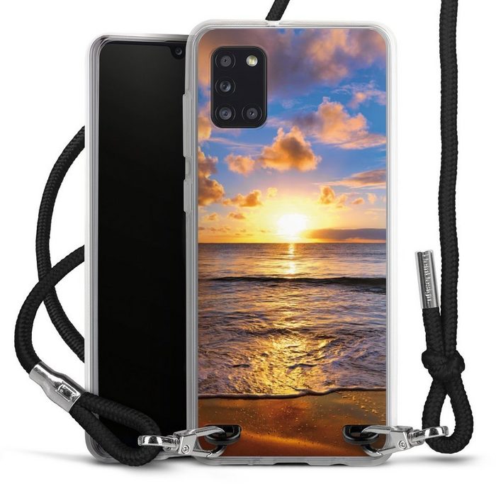 DeinDesign Handyhülle Meer Sonnenuntergang Strand Strand Samsung Galaxy A31 Handykette Hülle mit Band Case zum Umhängen