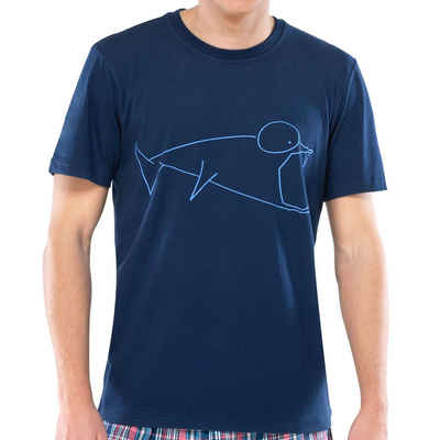 Schiesser Pyjamaoberteil Uncover (Packung, 1-tlg., 1-teilig) Herren Schlafshirt Schlafanzugsjacke T-Shirt Kurzarm Baumwolle