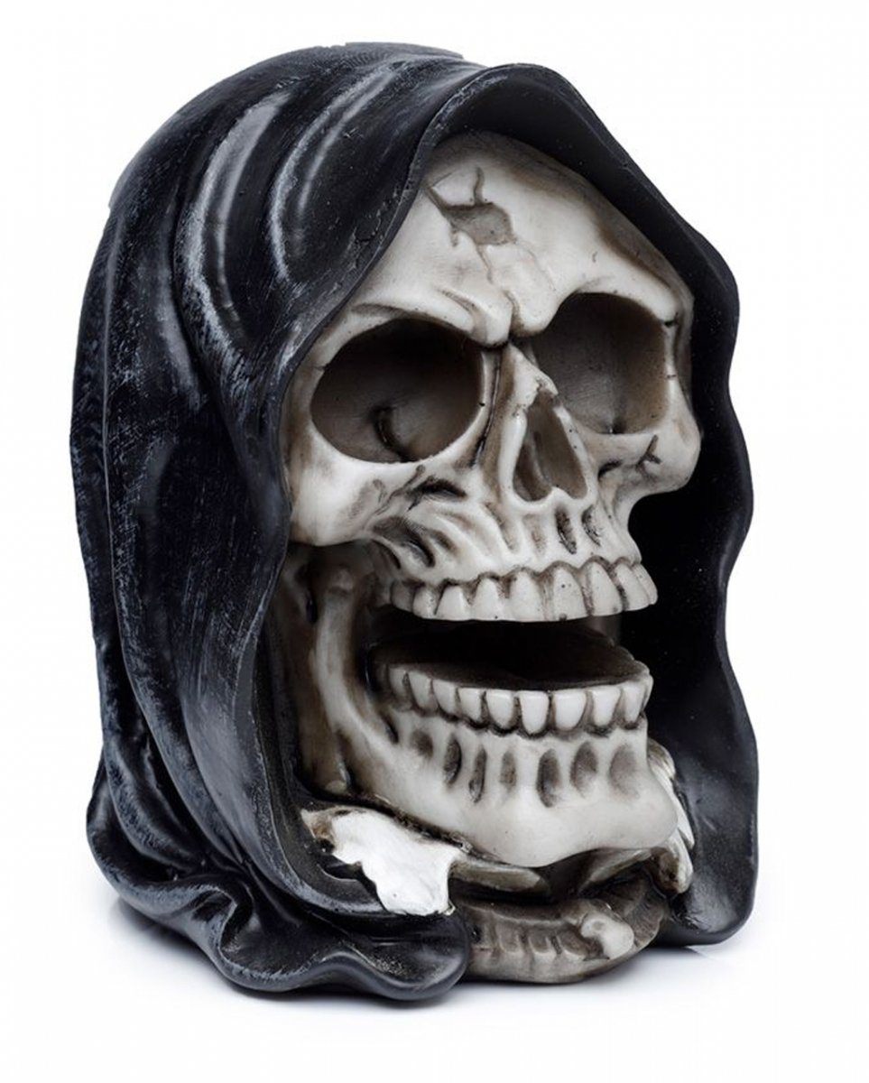 Horror-Shop Dekofigur Grim Reaper 12cm als Dekofigur Schädel Kapuze Mit