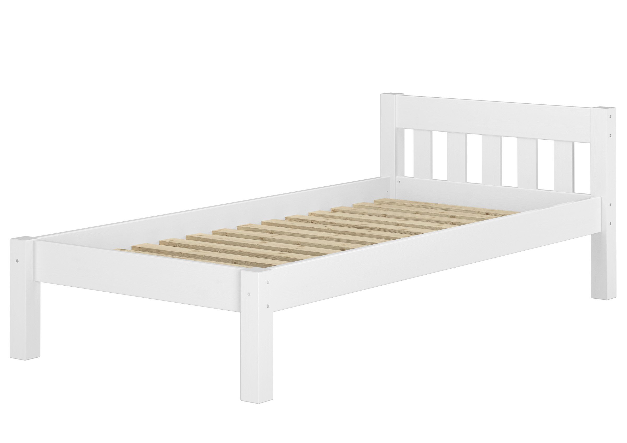 Massivholzbett Einzelbett 80x200 cm Futonbett Kieferbett Massivholz Weiß