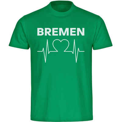 multifanshop T-Shirt Kinder Bremen - Herzschlag - Boy Girl