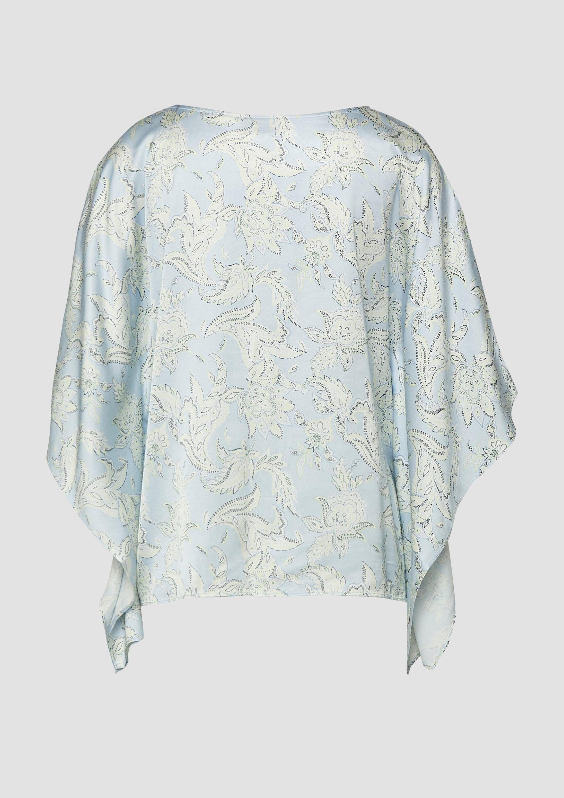 s.Oliver Kurzarmbluse Bluse Fließende Poncho-Bluse
