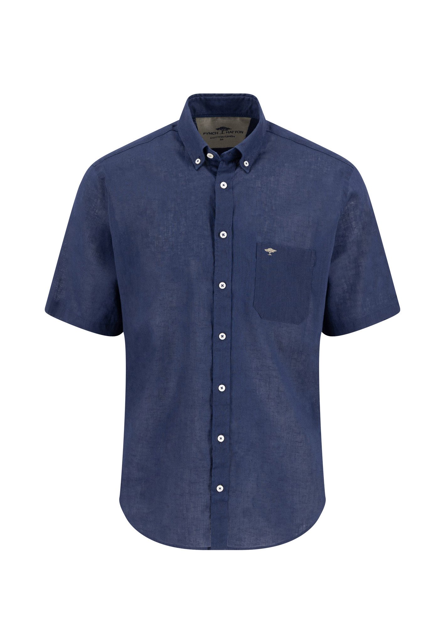 FYNCH-HATTON Kurzarmhemd Kurzarm, Regular Fit, mit Brusttasche, mit Button-down-Kragen