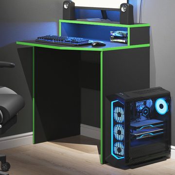 Vicco Computertisch Gamingtisch Arbeitstisch KRON Schwarz Grün Kurz