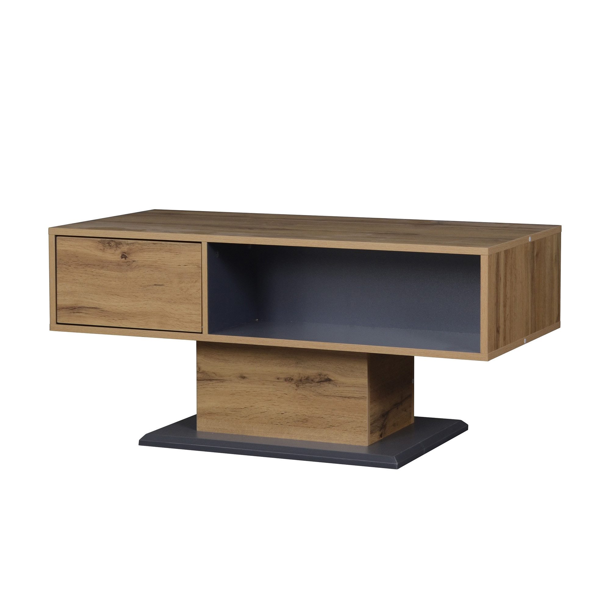 Ulife Couchtisch Moderner Couchtisch mit doppelseitigem Stauraum (1-St), Großes Ablagefach und Innenfach für praktisches Ordnungsdesign