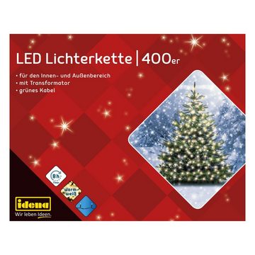 Idena LED-Lichterkette Idena 31123 - LED Lichterkette mit 400 LEDs in Warmweiß, mit 8 Stunden